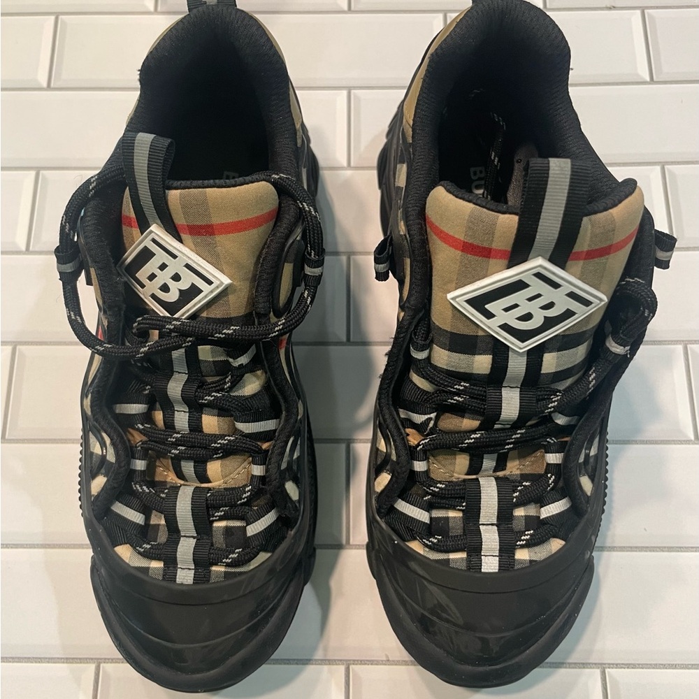 Burberry Checkered Lace-Up Sneakers